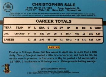 2014 Donruss - Stat Line Career #108 Chris Sale Back