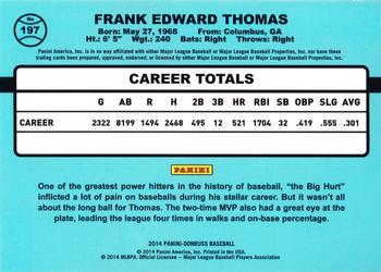 2014 Donruss - Stat Line Career #197 Frank Thomas Back