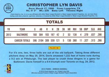2014 Donruss - Stat Line Career #266 Chris Davis Back