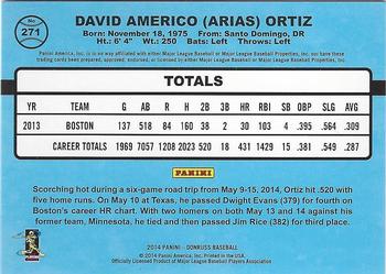 2014 Donruss - Stat Line Career #271 David Ortiz Back