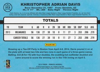 2014 Donruss - Stat Line Career #312 Khris Davis Back