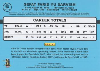 2014 Donruss - Stat Line Season #90 Yu Darvish Back