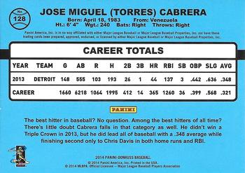 2014 Donruss - Stat Line Season #128 Miguel Cabrera Back