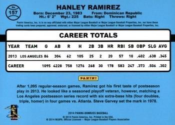 2014 Donruss - Stat Line Season #157 Hanley Ramirez Back