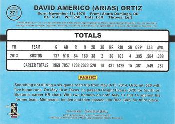 2014 Donruss - Stat Line Season #271 David Ortiz Back