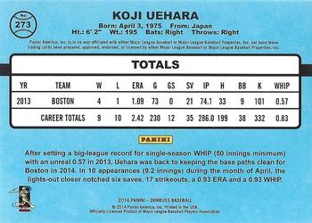 2014 Donruss - Stat Line Season #273 Koji Uehara Back