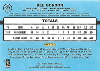 2014 Donruss - Stat Line Season #303 Dee Gordon Back