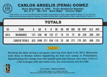 2014 Donruss - Stat Line Season #310 Carlos Gomez Back