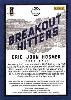 2014 Donruss - Breakout Hitters #2 Eric Hosmer Back