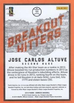 2014 Donruss - Breakout Hitters #11 Jose Altuve Back