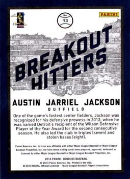 2014 Donruss - Breakout Hitters #13 Austin Jackson Back