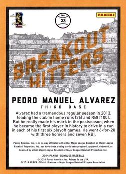 2014 Donruss - Breakout Hitters #23 Pedro Alvarez Back