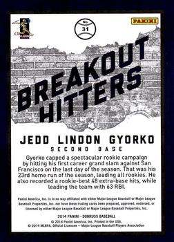 2014 Donruss - Breakout Hitters #31 Jedd Gyorko Back