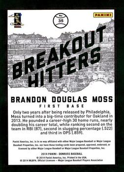 2014 Donruss - Breakout Hitters #35 Brandon Moss Back