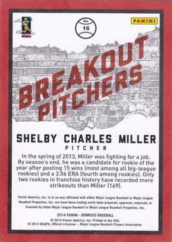 2014 Donruss - Breakout Pitchers #16 Shelby Miller Back