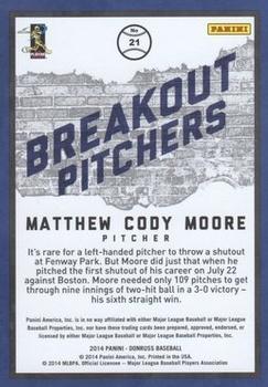 2014 Donruss - Breakout Pitchers #21 Matt Moore Back