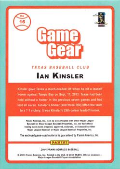 2014 Donruss - Game Gear #16 Ian Kinsler Back