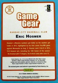 2014 Donruss - Game Gear #20 Eric Hosmer Back
