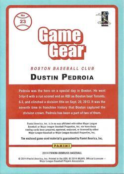 2014 Donruss - Game Gear #23 Dustin Pedroia Back