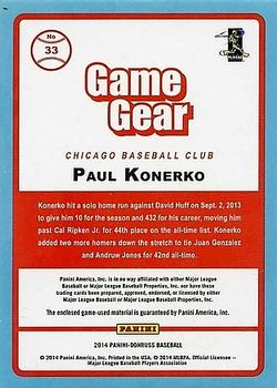 2014 Donruss - Game Gear #33 Paul Konerko Back