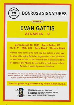 2014 Donruss - Donruss Signatures #EG Evan Gattis Back
