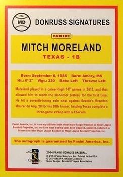 2014 Donruss - Donruss Signatures #MD Mitch Moreland Back