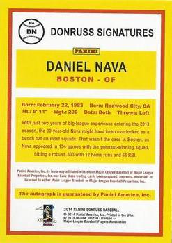 2014 Donruss - Donruss Signatures #DN Daniel Nava Back