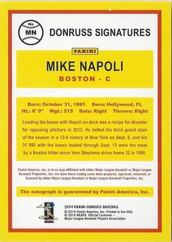 2014 Donruss - Donruss Signatures #MN Mike Napoli Back