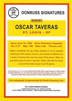 2014 Donruss - Donruss Signatures #OT Oscar Taveras Back