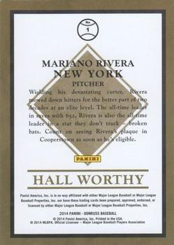 2014 Donruss - Hall Worthy #1 Mariano Rivera Back