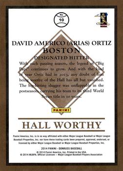 2014 Donruss - Hall Worthy #10 David Ortiz Back