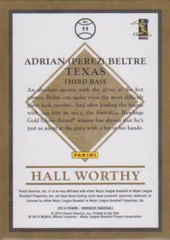 2014 Donruss - Hall Worthy #11 Adrian Beltre Back