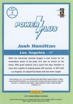 2014 Donruss - Power Plus #3 Josh Hamilton Back