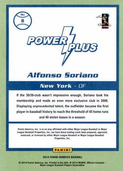 2014 Donruss - Power Plus #8 Alfonso Soriano Back