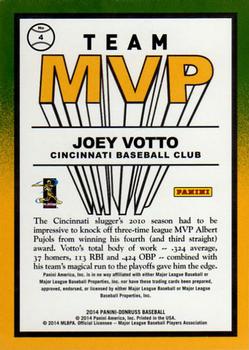 2014 Donruss - Team MVPs #4 Joey Votto Back