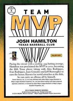 2014 Donruss - Team MVPs #5 Josh Hamilton Back