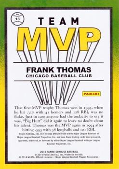 2014 Donruss - Team MVPs #13 Frank Thomas Back