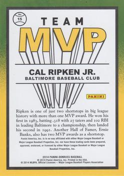 2014 Donruss - Team MVPs #15 Cal Ripken Jr. Back