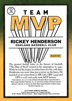 2014 Donruss - Team MVPs #16 Rickey Henderson Back
