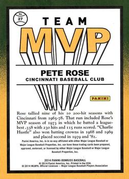 2014 Donruss - Team MVPs #27 Pete Rose Back