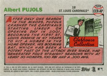 2005 Topps Heritage - Clubhouse Collection Relics #CCR-AP Albert Pujols Back