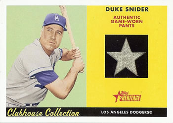 2007 Topps Heritage - Clubhouse Collection Relics #CC-DS Duke Snider Front