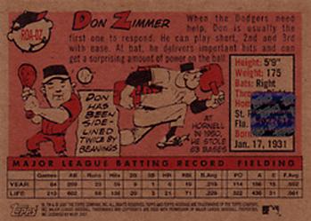 2007 Topps Heritage - Real One Autographs #ROA-DZ Don Zimmer Back