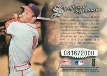 1997 Donruss Signature Series - Significant Signatures #NNO Stan Musial Back