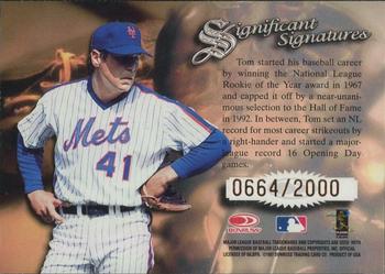 1997 Donruss Signature Series - Significant Signatures #NNO Tom Seaver Back