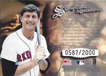 1997 Donruss Signature Series - Significant Signatures #NNO Carl Yastrzemski Back