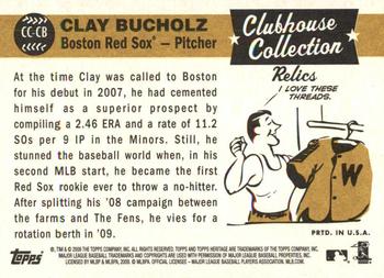 2009 Topps Heritage - Clubhouse Collection Relics #CC-CB Clay Buchholz Back
