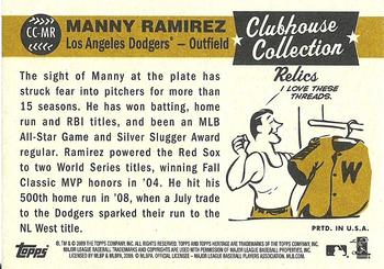 2009 Topps Heritage - Clubhouse Collection Relics #CC-MR Manny Ramirez Back
