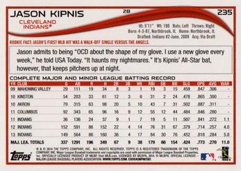 2014 Topps - Purple #235 Jason Kipnis Back