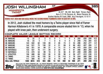 2014 Topps - Purple #385 Josh Willingham Back